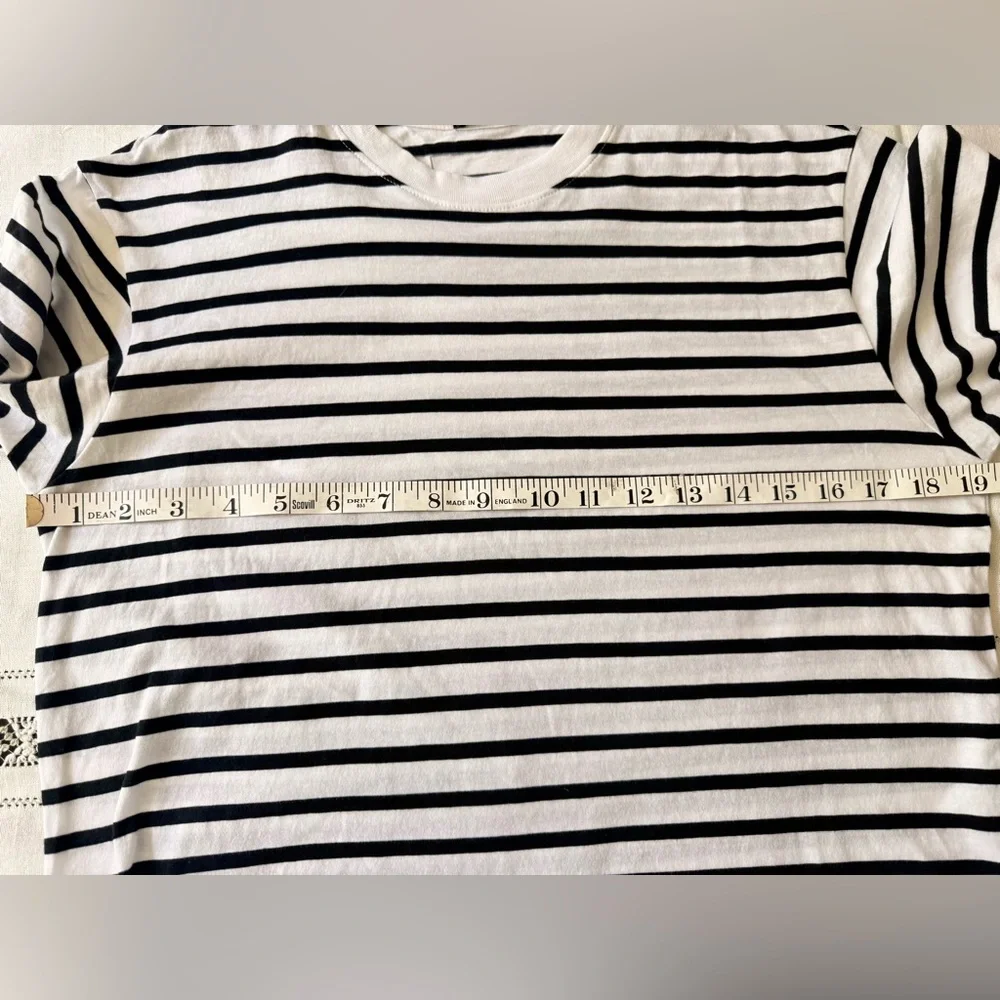 ATM Anthony Thomas Melillo Black and White Striped Tee classic‎ jersey S - Picture 11 of 13